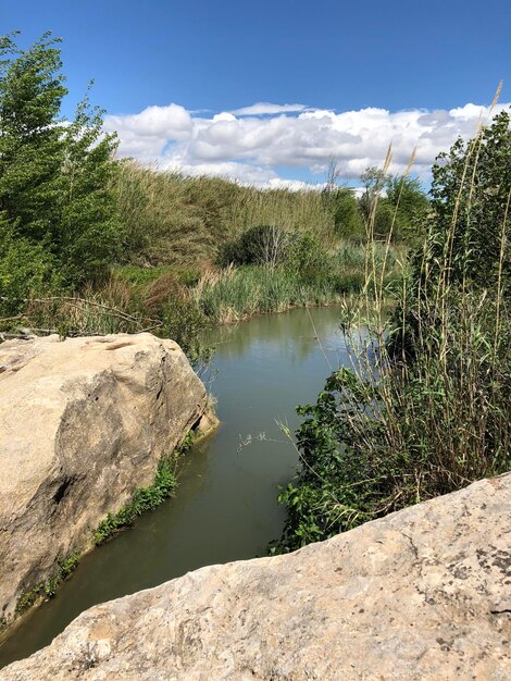 Vue panoramique du lac contre le ciel