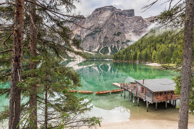 Vue panoramique du lac et des montagnes