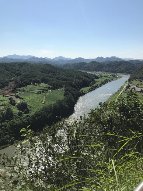 Vue panoramique du paysage sur un ciel dégagé