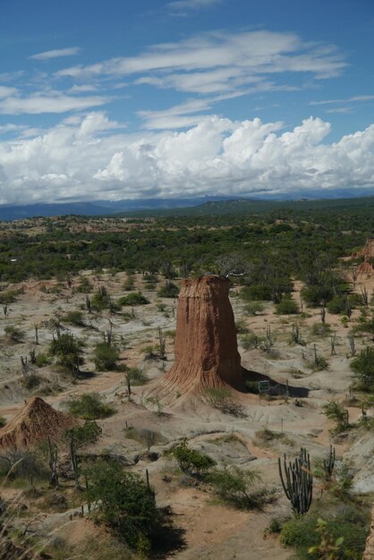 Photo vue panoramique du paysage contre un ciel nuageux