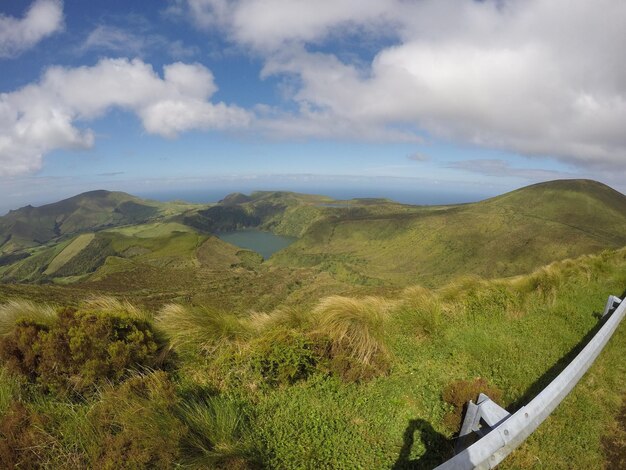 Photo vue panoramique du paysage contre un ciel nuageux