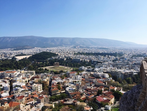 Vue panoramique du paysage urbain sur un ciel dégagé