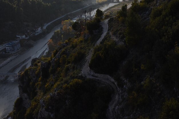 Vue panoramique du paysage de la ville de Berat