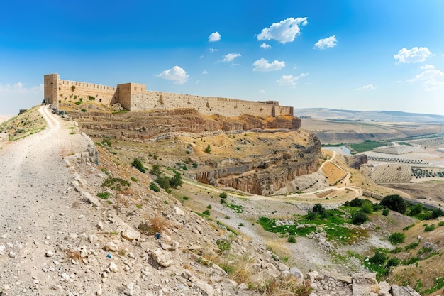 Photo vue panoramique de la forteresse de jéricho, site de la bataille biblique pour le royaume d'israël et de la palestine