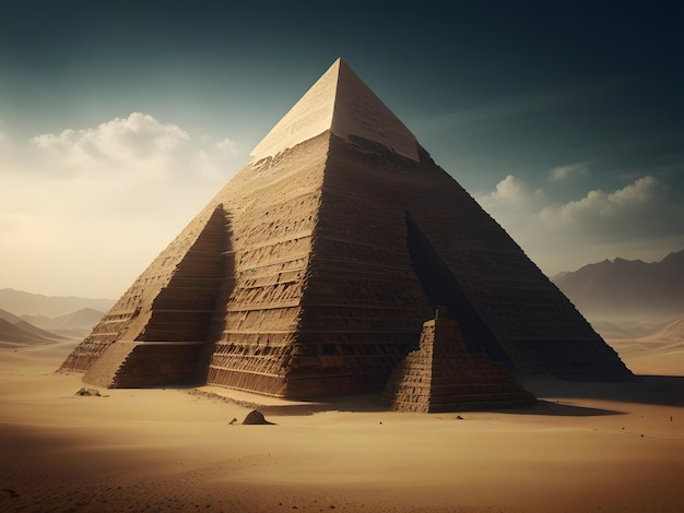 Photo vue panoramique de la grande pyramide de gizeh en égypte