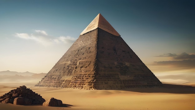 Vue panoramique de la grande pyramide de Gizeh en Égypte