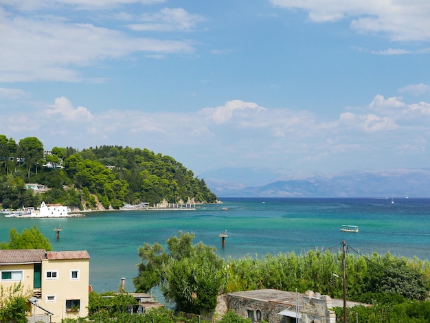 une vue panoramique sur l'île de Corfou Kerkyra. Grèce