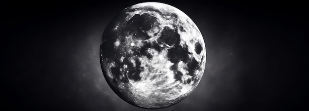 Vue panoramique de la lune dans l'espace