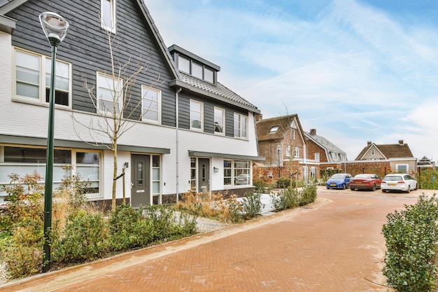 Vue panoramique des maisons en briques