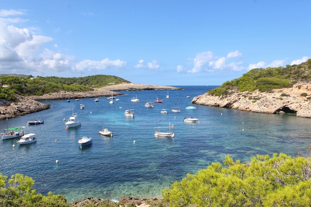 Photo vue panoramique de la mer sur le ciel bleu