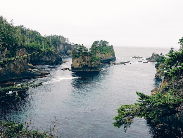 Photo vue panoramique de la mer sur un ciel dégagé