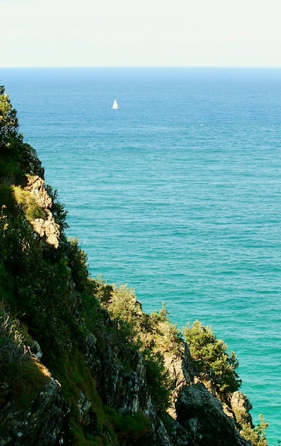 Vue panoramique de la mer sur un ciel dégagé