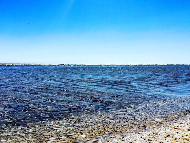 Photo vue panoramique de la mer sur un ciel dégagé