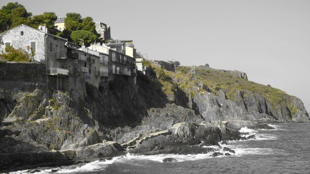 Photo vue panoramique de la mer sur un ciel dégagé