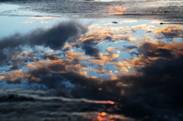 Photo vue panoramique de la mer contre le ciel au coucher du soleil