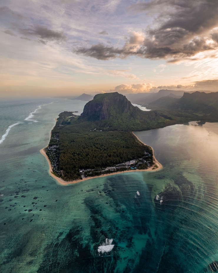 Photo vue panoramique de la mer contre le ciel au coucher du soleil