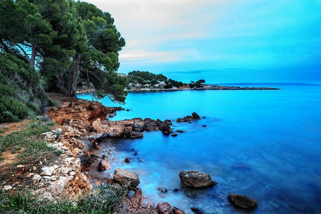Vue panoramique de la mer contre le ciel bleu