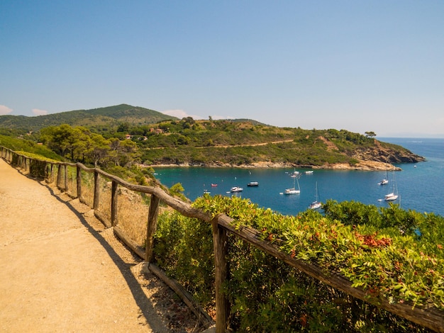 Vue panoramique de la mer contre un ciel dégagé