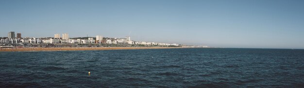 Photo vue panoramique de la mer contre un ciel dégagé