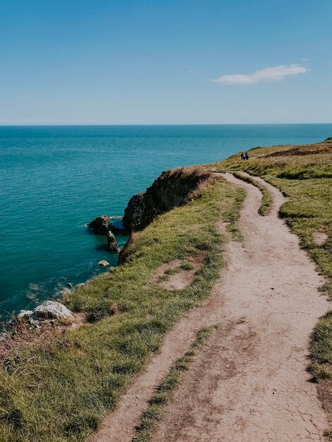 Photo vue panoramique de la mer contre un ciel dégagé