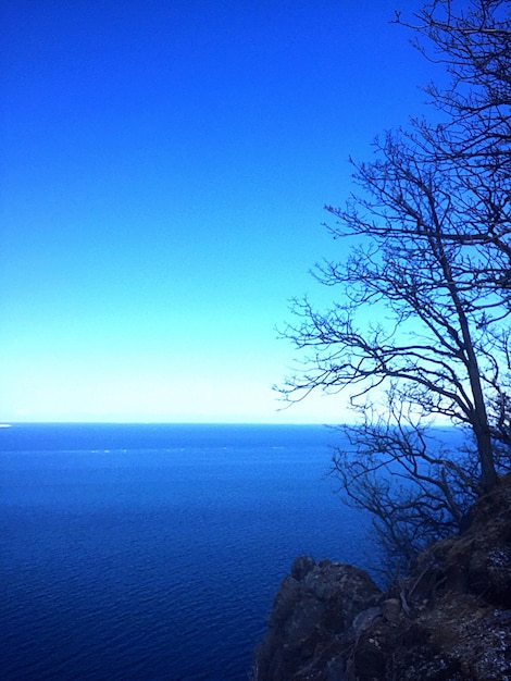 Photo vue panoramique de la mer contre un ciel dégagé