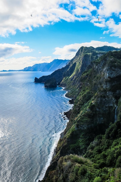 Vue panoramique de la mer contre un ciel nuageux