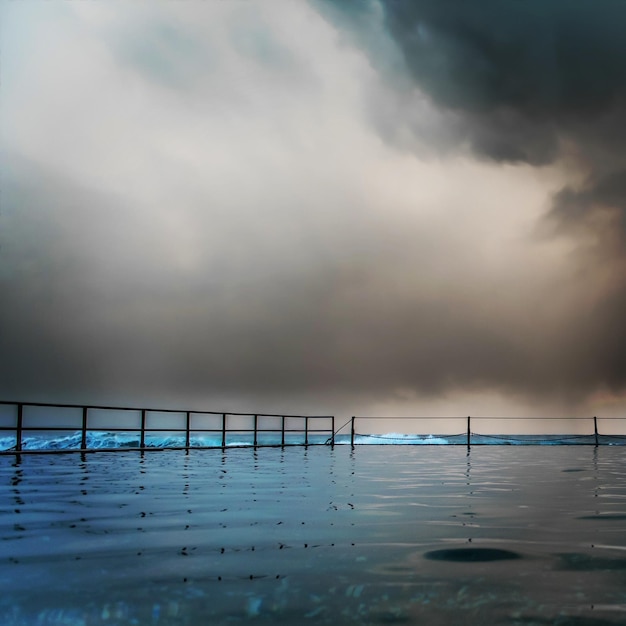 Vue panoramique sur la mer contre un ciel nuageux