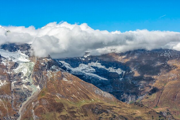 Vue panoramique sur la montagne depuis la route Grossklockner en Autriche