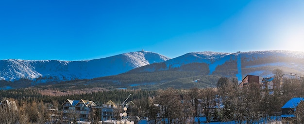 Vue panoramique sur la montagne Sniezka