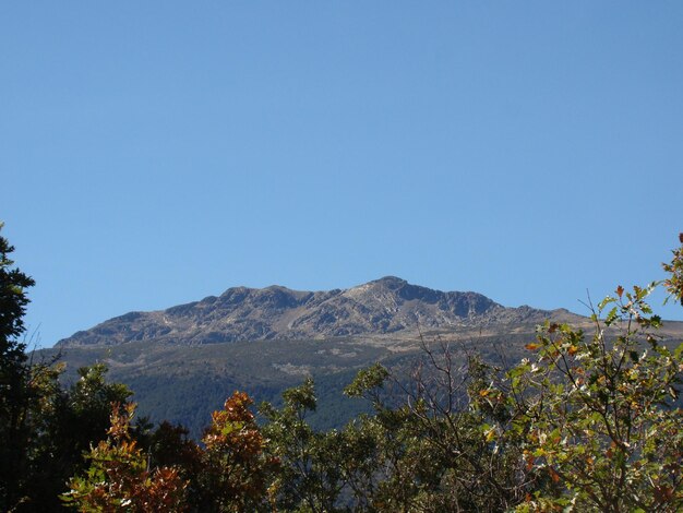 Photo vue panoramique des montagnes sur un ciel bleu clair