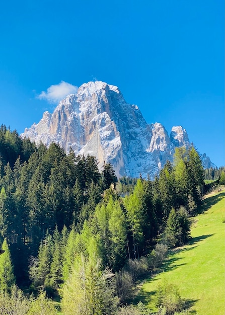 Photo vue panoramique des montagnes sur un ciel bleu clair