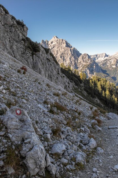 Photo vue panoramique des montagnes sur un ciel dégagé