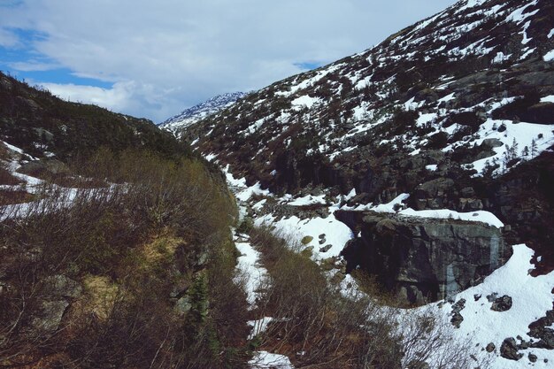 Vue panoramique des montagnes contre le ciel en hiver