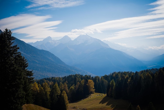 Vue panoramique des montagnes contre le ciel