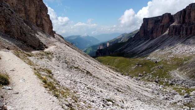 Vue panoramique des montagnes rocheuses contre le ciel