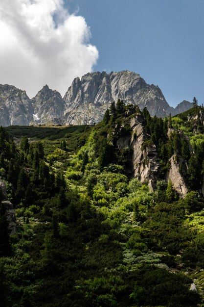 Photo vue panoramique des montagnes rocheuses contre le ciel