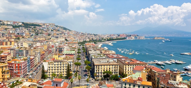 Photo vue panoramique de naples depuis posillipo