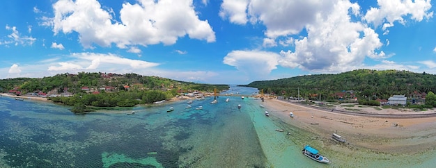 Photo vue panoramique de la plage contre le ciel