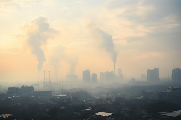 Vue panoramique de la pollution de l'air