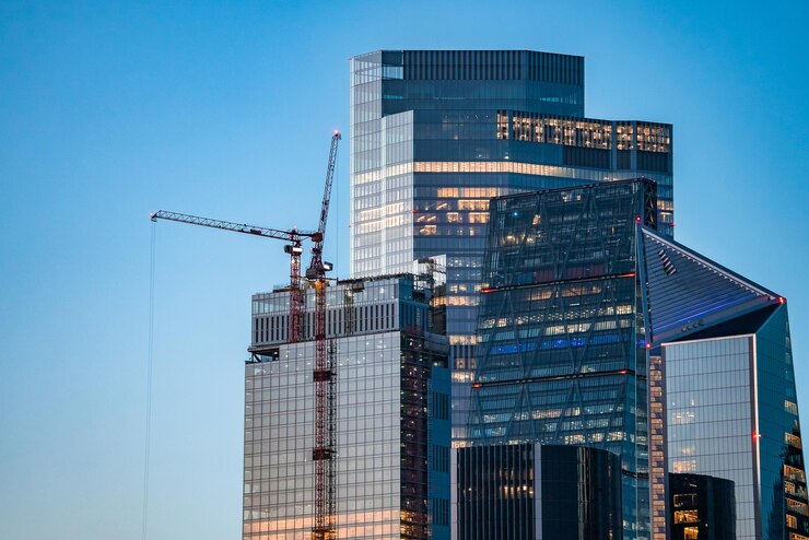 Photo cette vue panoramique sur le quartier financier de londres