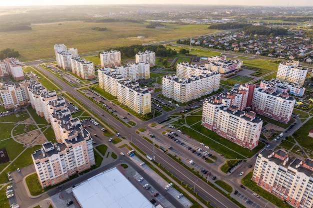 Vue panoramique sur le quartier résidentiel des immeubles de grande hauteur