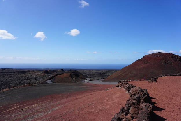 Vue panoramique de la région de Timanfaya