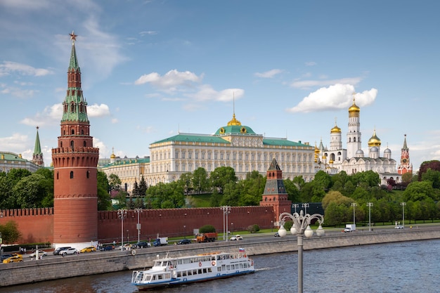 Photo vue panoramique sur le remblai du kremlin moscou russie