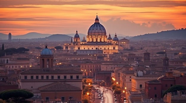 vue panoramique de Rome vue panoramique sur la ville antique de Rome vue supérieure de la ville