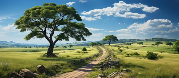 Vue panoramique de la route et des arbres