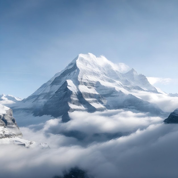 Vue panoramique des sommets de l'Eiger voilés par la misère
