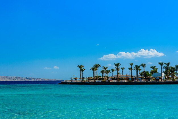 Vue panoramique sur les vacances d'été de la mer Rouge