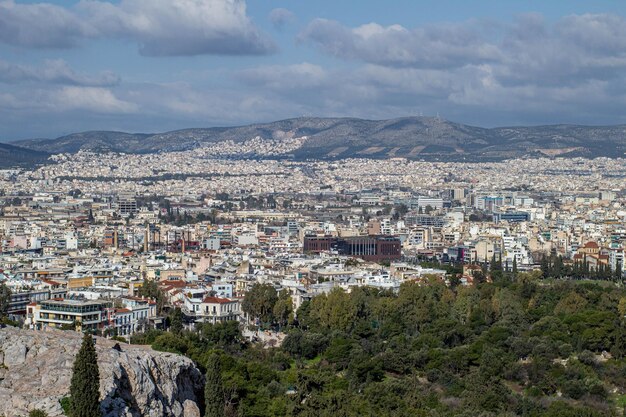 Vue panoramique sur la ville d'Athènes