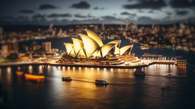 vue panoramique d'une ville avec un bateau dans l'eau