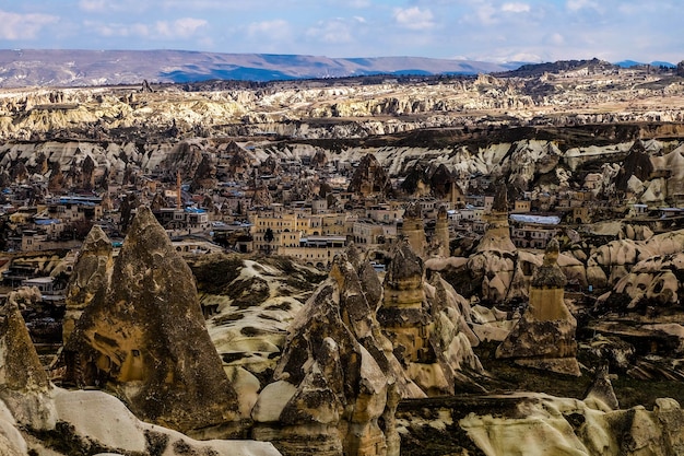 Vue panoramique de la ville de Göreme en Cappadoce Göreme Turquie